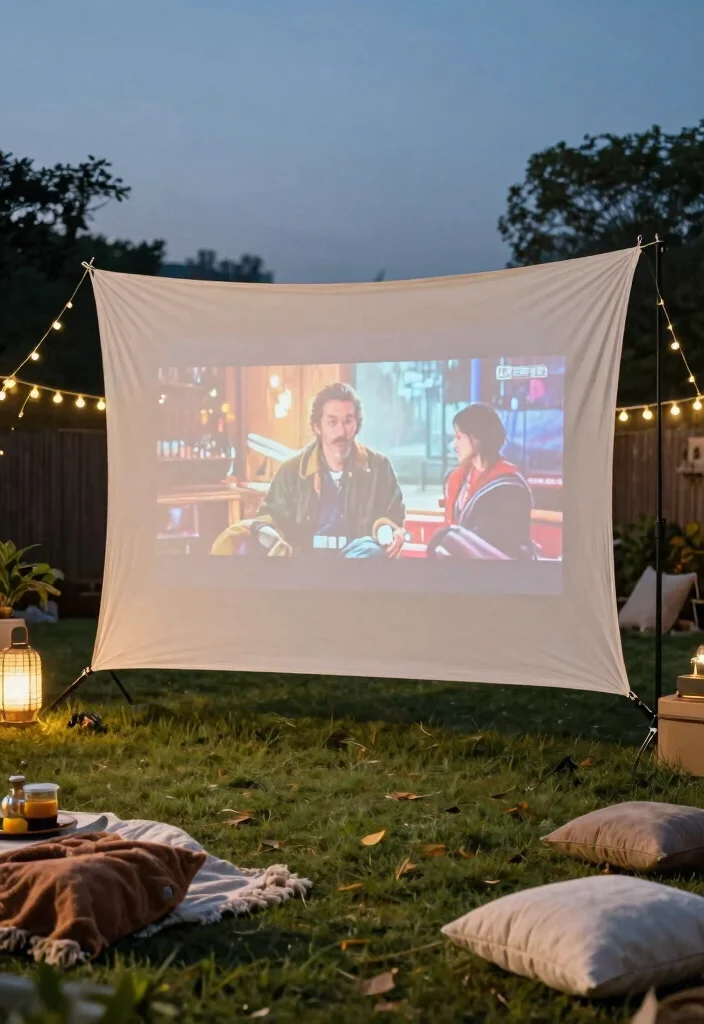 14 Outdoor Projector Screen Ideas That Stay Taut Without Wrinkles - 8. Off-White Sheet Method 1