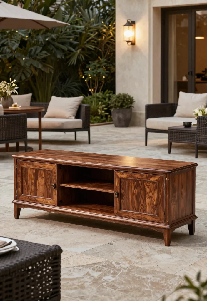 14 Outdoor TV Cabinet Ideas That Keep Electronics Cool and Dry - 14. Classic Elegance 1