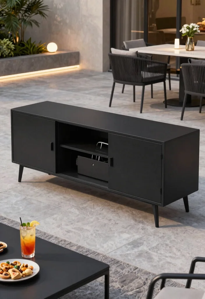14 Outdoor TV Cabinet Ideas That Keep Electronics Cool and Dry - 2. Contemporary Chic 1
