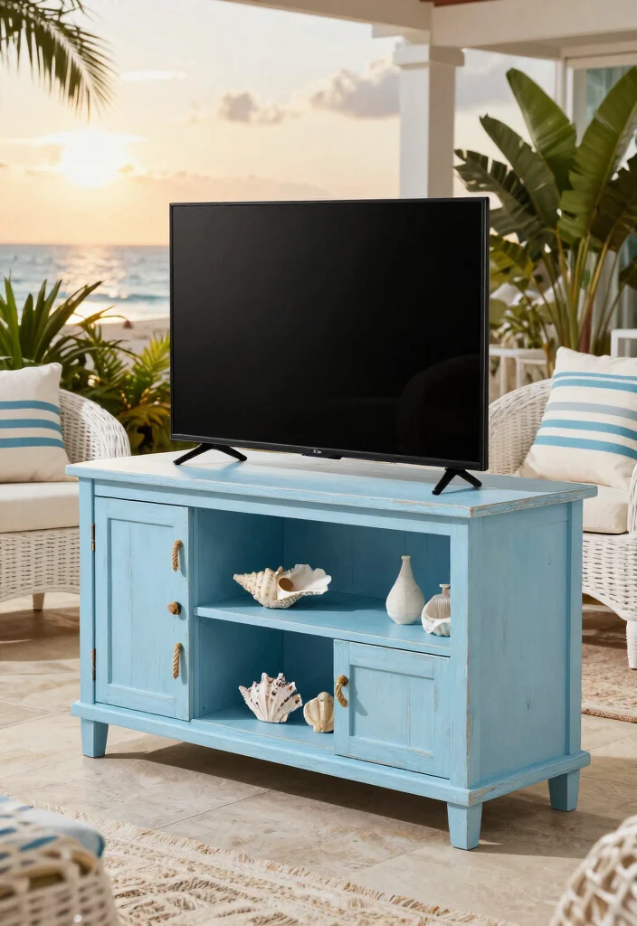 14 Outdoor TV Cabinet Ideas That Keep Electronics Cool and Dry - 3. Coastal Retreat 1