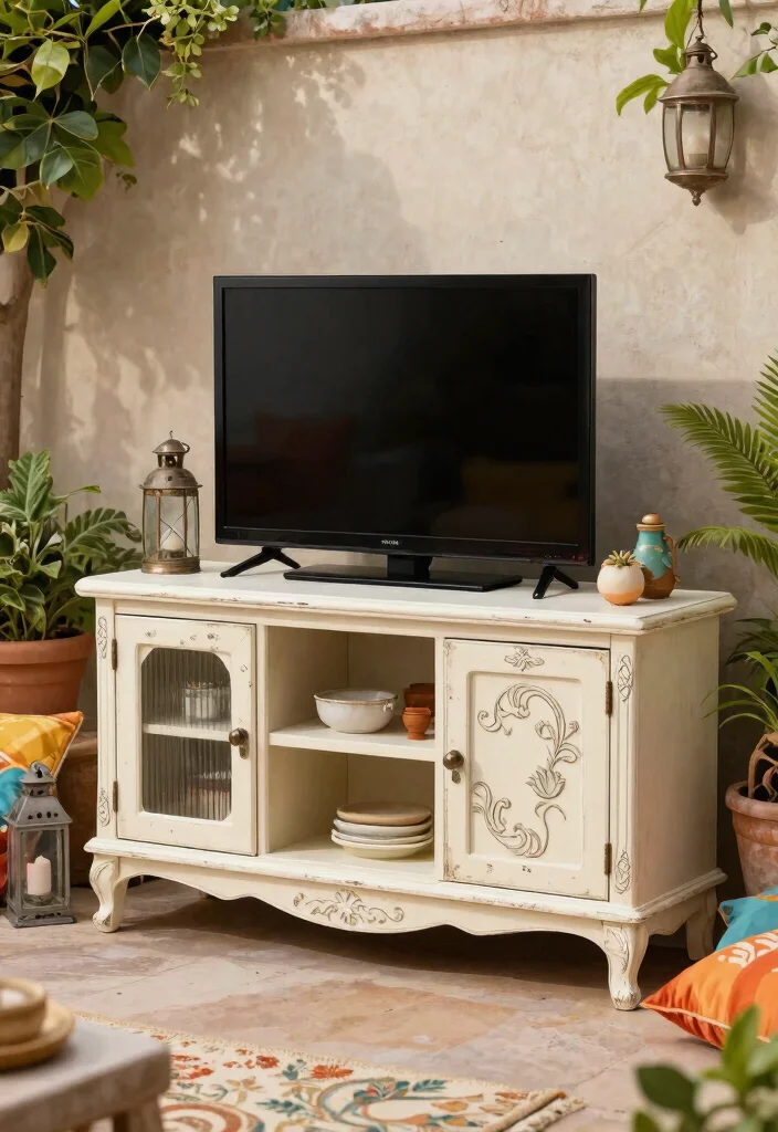 14 Outdoor TV Cabinet Ideas That Keep Electronics Cool and Dry - 8. Vintage Charm 1