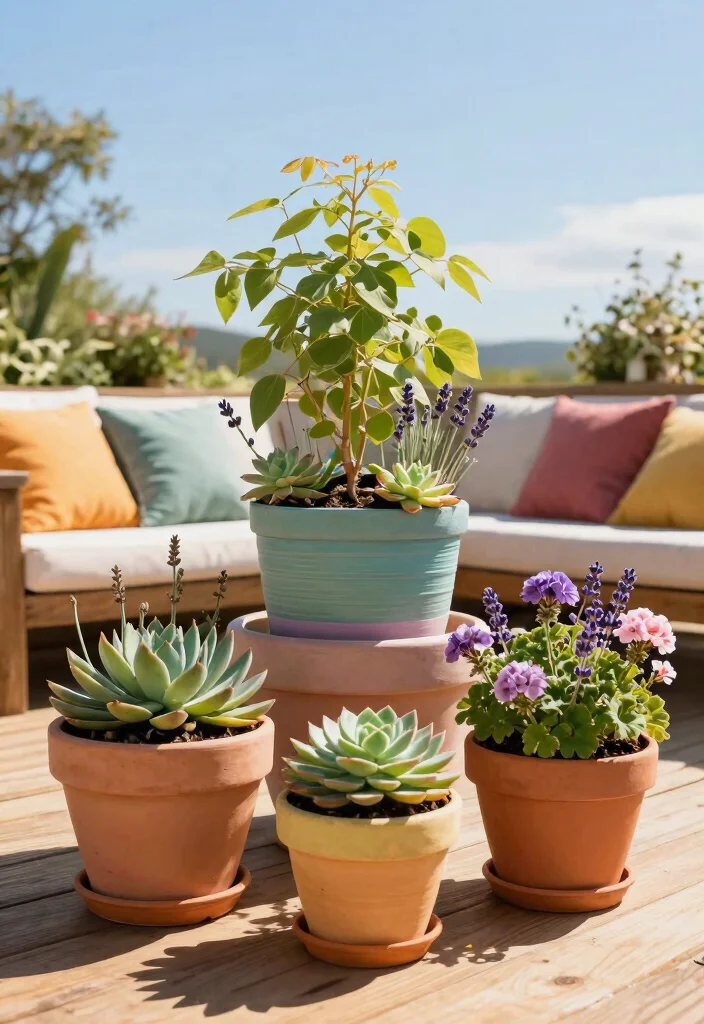 14 Patio Flower Pots That Don't Need Daily Watering in Full Sun - 1. Succulent Paradise in Self-Watering Pots 1
