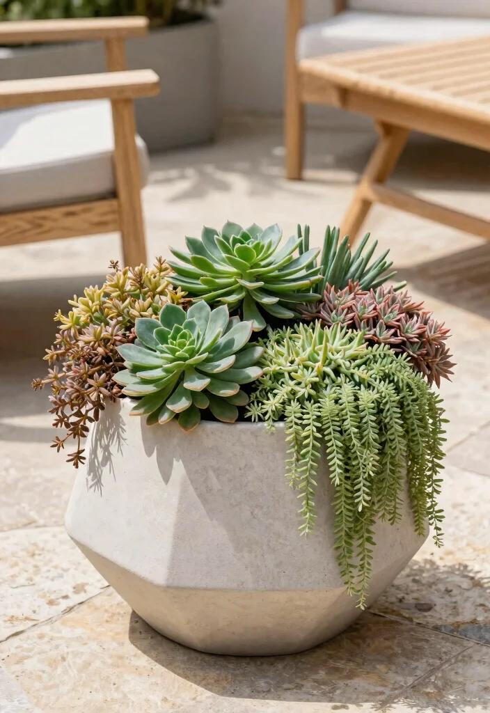 14 Patio Flower Pots That Don't Need Daily Watering in Full Sun - 6. Stunning Sedum for Low-Maintenance Glam 1