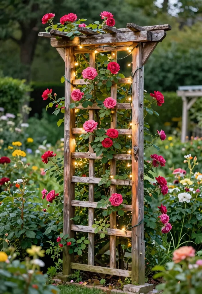 14 Privacy Trellis Ideas That Block Views Without a Full Fence - 1. Rustic Wooden Trellis 1