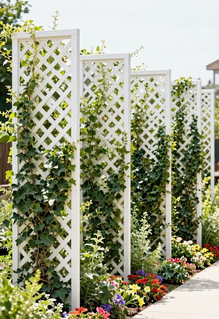 14 Privacy Trellis Ideas That Block Views Without a Full Fence - 2. Lattice Trellis Panels 1