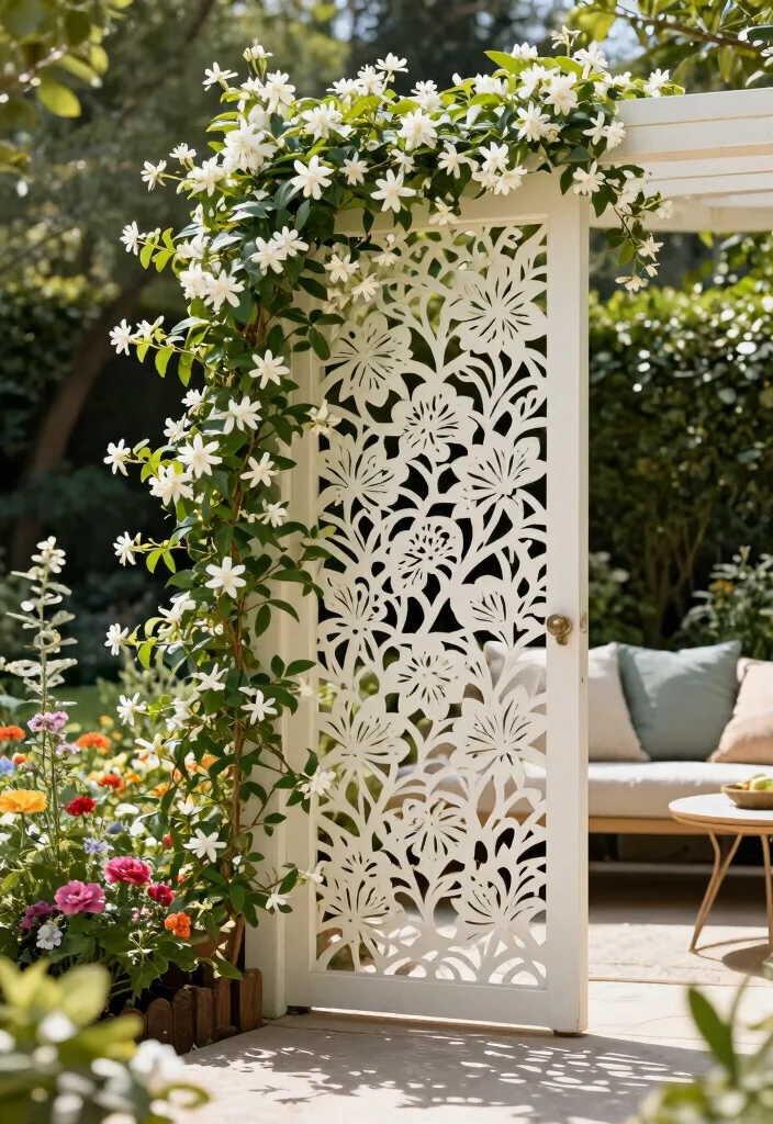 14 Privacy Trellis Ideas That Block Views Without a Full Fence - 5. Decorative Panel Trellis 1
