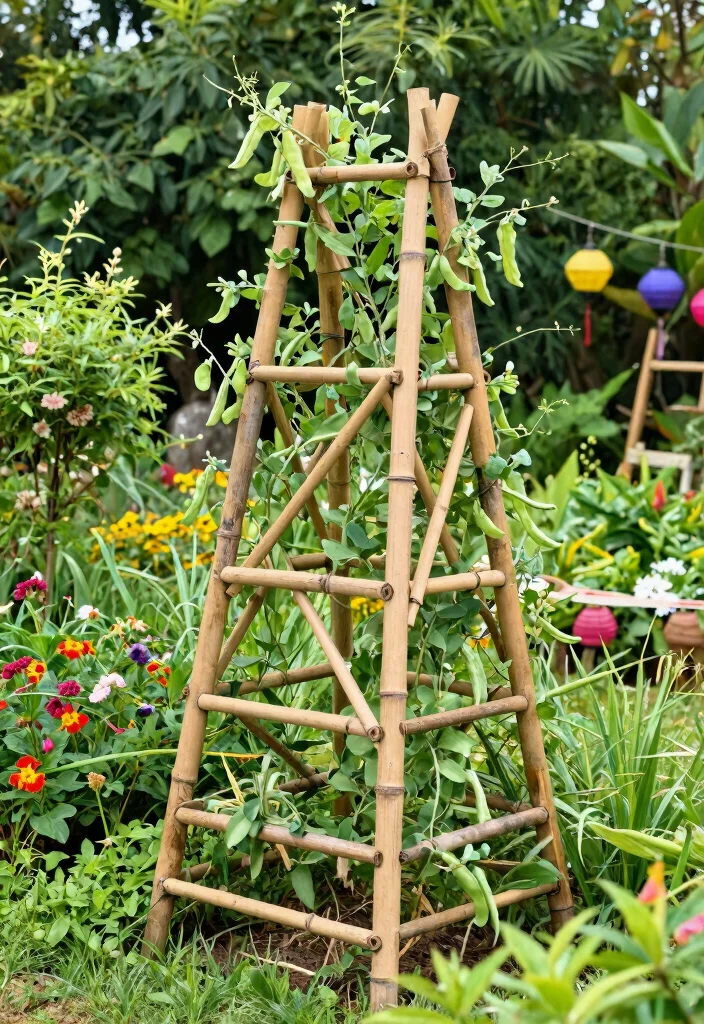 14 Privacy Trellis Ideas That Block Views Without a Full Fence - 6. DIY Bamboo Trellis 1