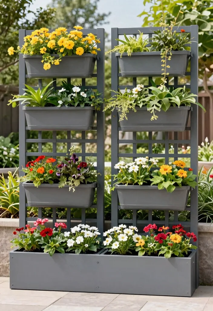 14 Privacy Trellis Ideas That Block Views Without a Full Fence - 9. Panel and Planter Combo 1