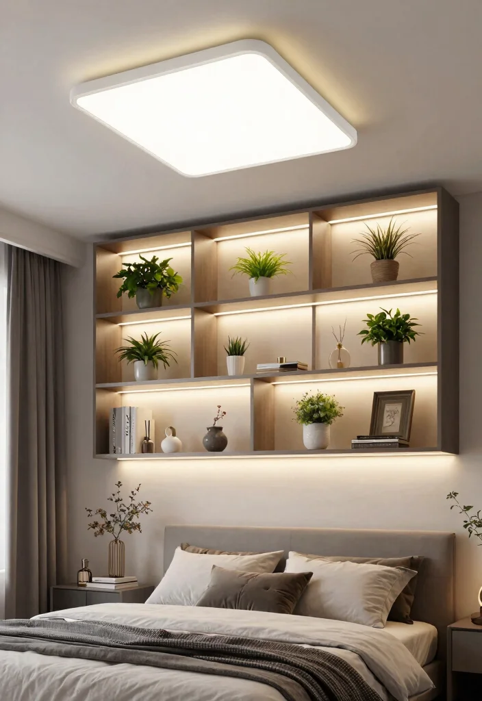 14 Profile Light Ceiling Design for Bedroom Ideas - 13. Multi-functional Designs 1