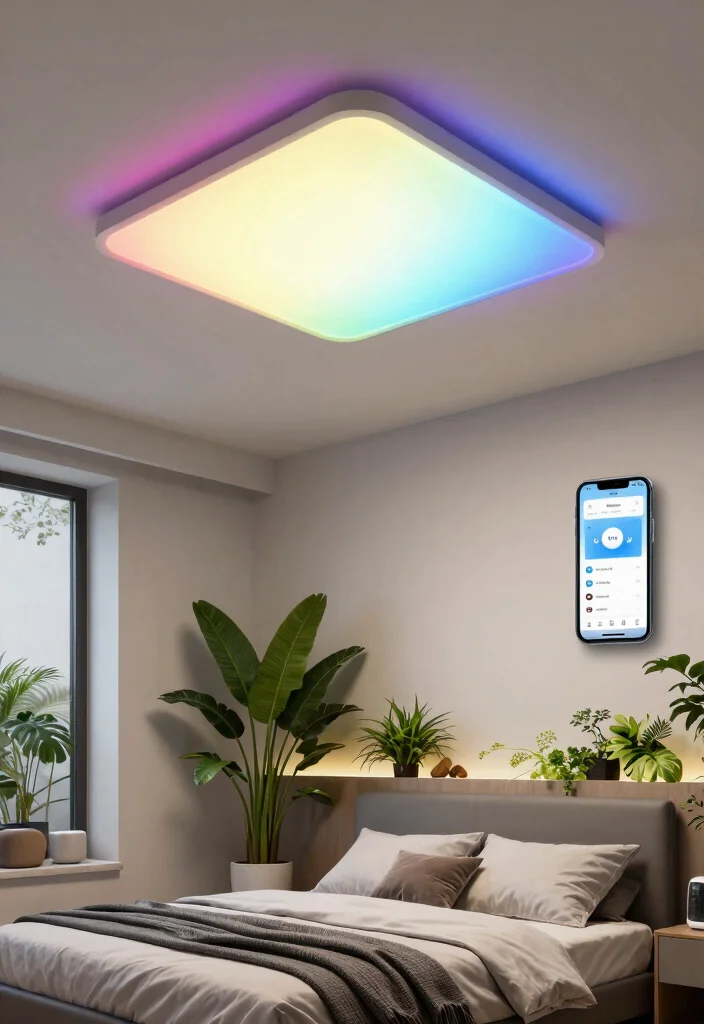 14 Profile Light Ceiling Design for Bedroom Ideas - 4. Smart Lighting Solutions 1