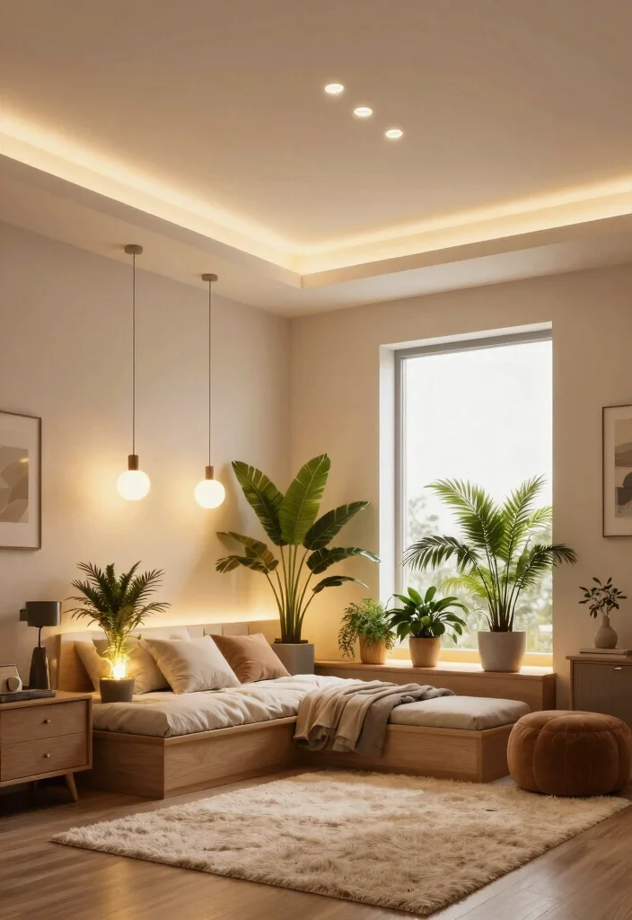 14 Profile Light Ceiling Design for Bedroom Ideas - 5. Layered Lighting Techniques 1