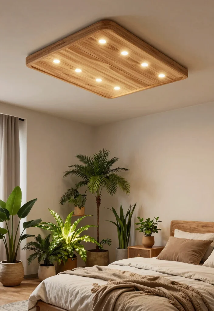 14 Profile Light Ceiling Design for Bedroom Ideas - 6. Nature-Inspired Designs 1