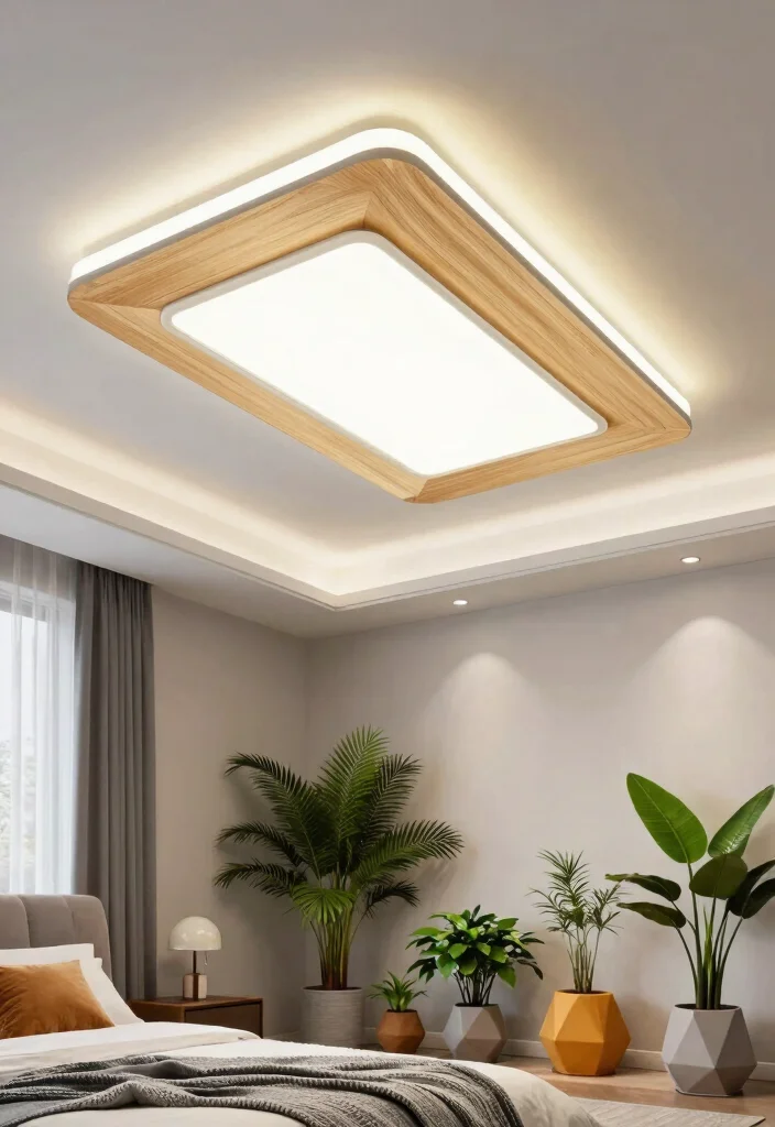 14 Profile Light Ceiling Design for Bedroom Ideas - 7. Geometric Patterns 1