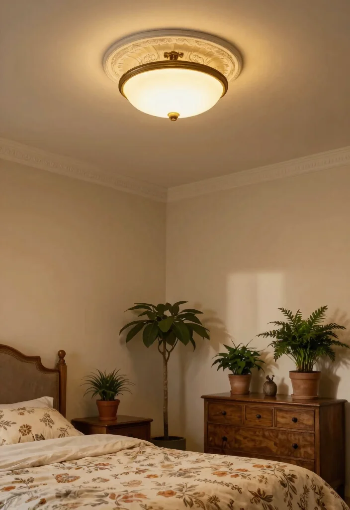 14 Profile Light Ceiling Design for Bedroom Ideas - 8. Vintage-Inspired Profiles 1