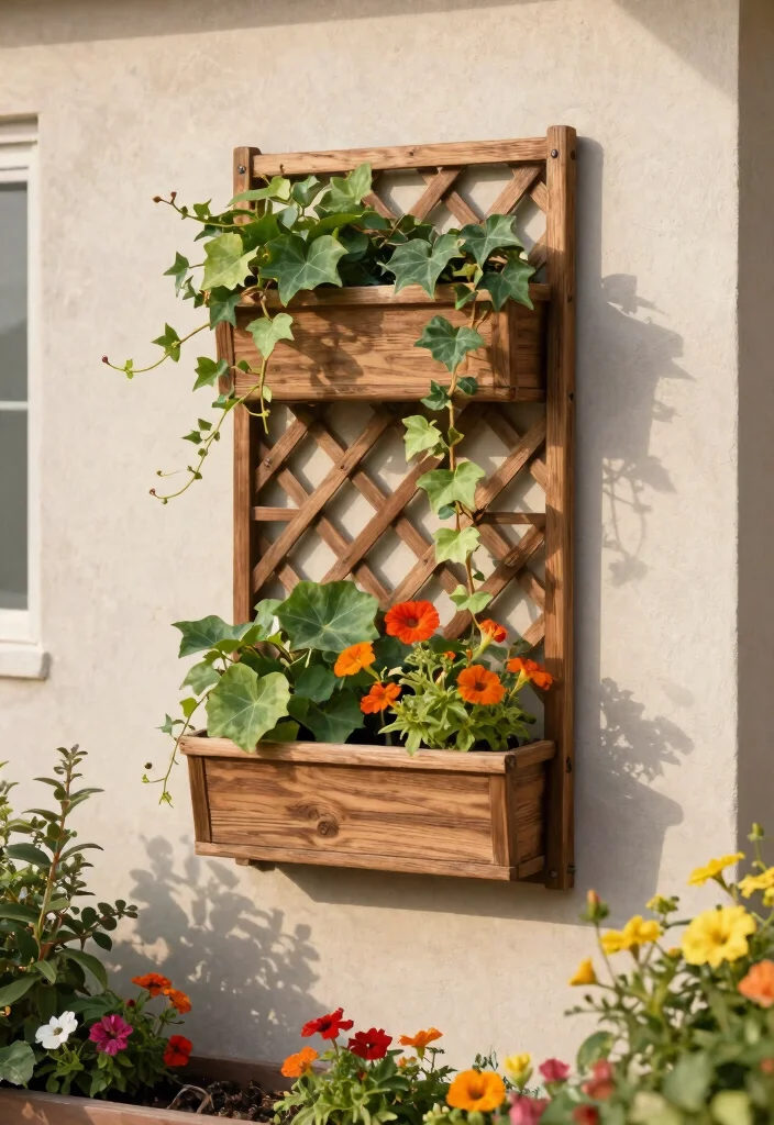 14 Vine Trellis Ideas That Support Heavy Climbers Without Sagging - 12. Trellis Wall Planter 1