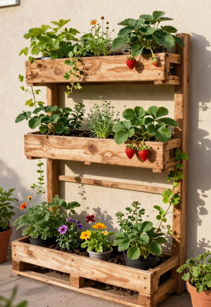 14 Vine Trellis Ideas That Support Heavy Climbers Without Sagging - 7. Vertical Pallet Garden 1