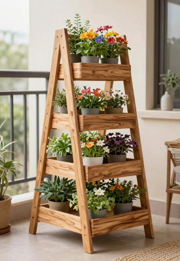 15 3 Tier Planter Ideas That Maximize Vertical Space - 10. A-Frame Plant Stand 1