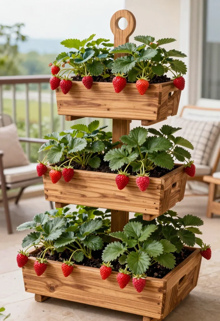 15 3 Tier Planter Ideas That Maximize Vertical Space - 11. Tiered Berry Planters 1