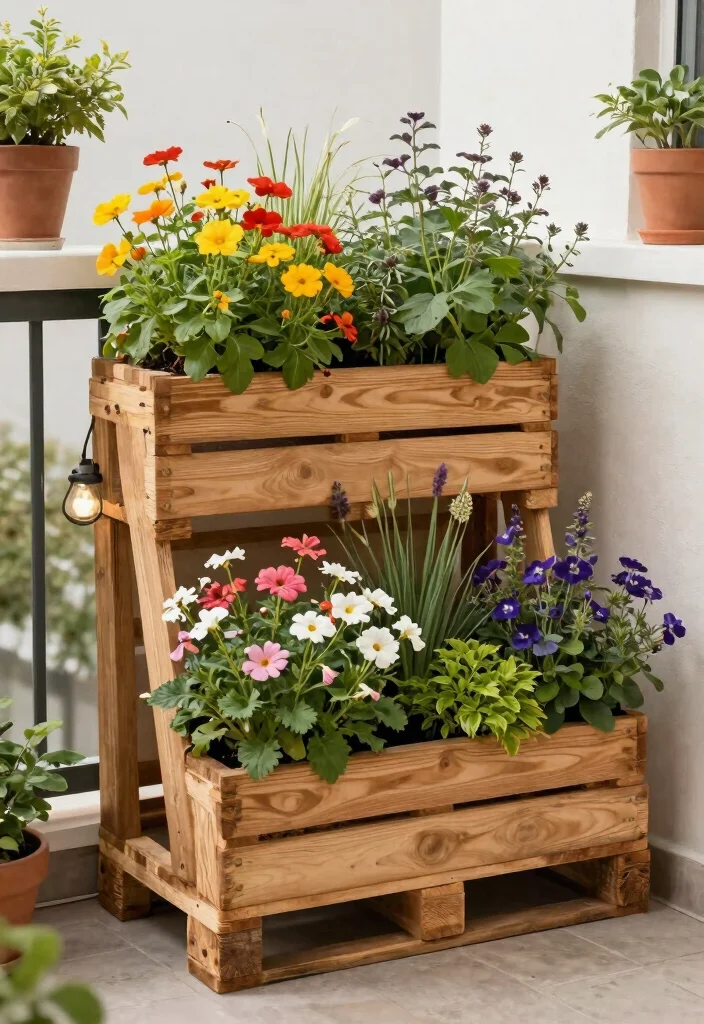 15 3 Tier Planter Ideas That Maximize Vertical Space - 9. Vertical Pallet Planters 1