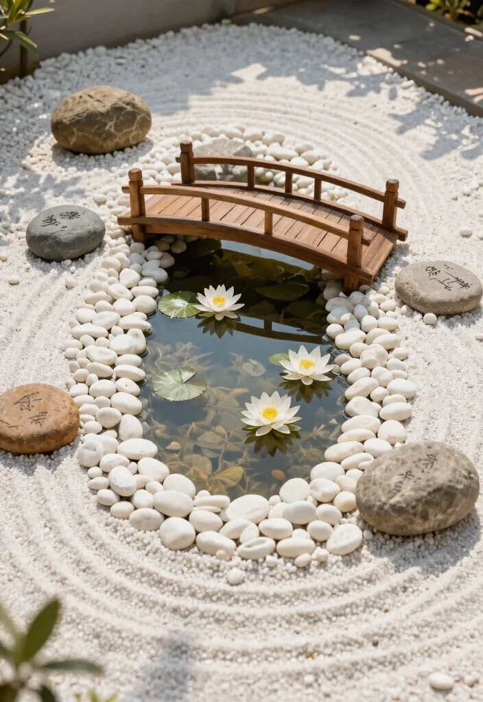 15 Backyard Pond Ideas That Don't Need a Power Line - 1. Miniature Zen Garden Pond 1