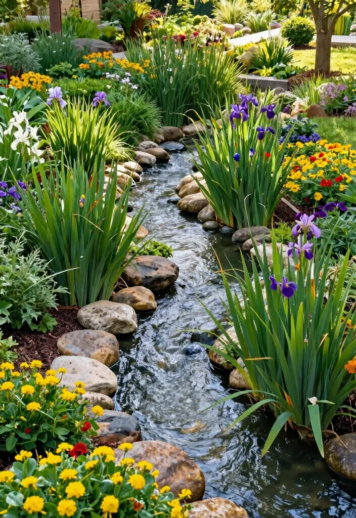 15 Backyard Pond Ideas That Don't Need a Power Line - 4. Rain Garden Pond 1