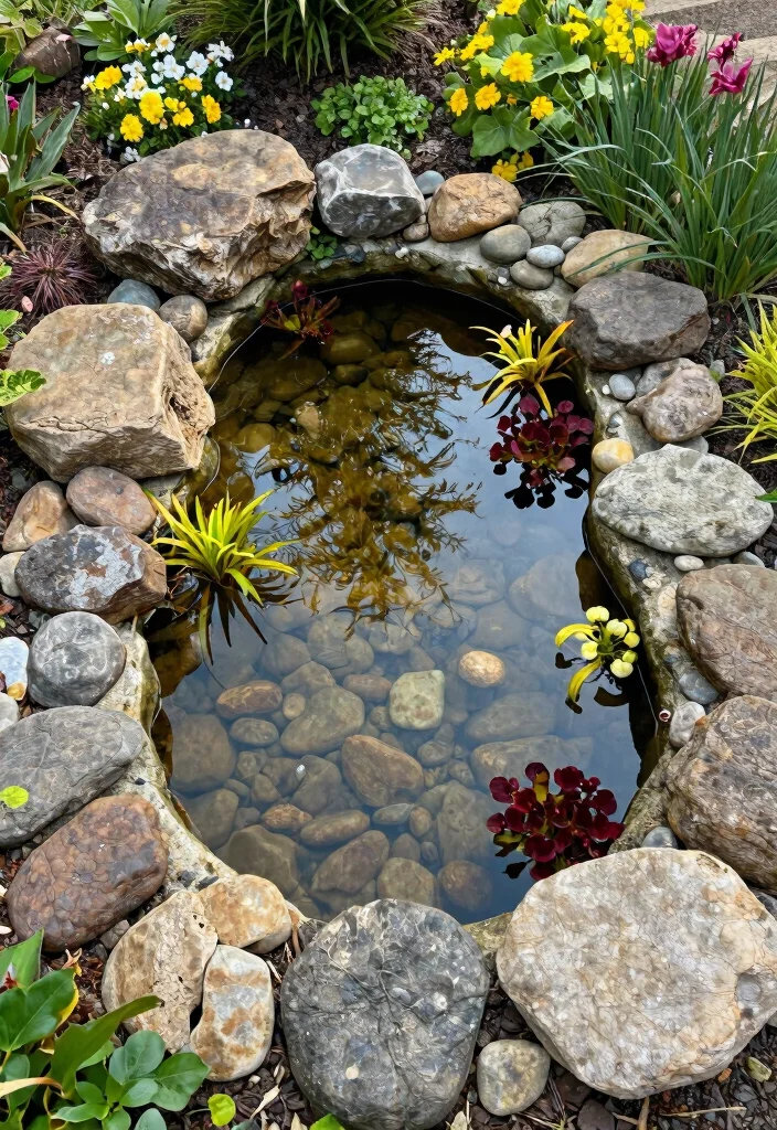 15 Backyard Pond Ideas That Don't Need a Power Line - 5. DIY Stone-Lined Pond 1