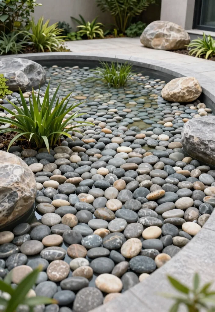15 Backyard Pond Ideas That Don't Need a Power Line - 8. Pebble-Covered Pond 1