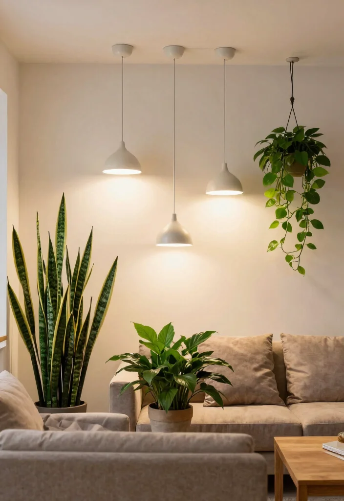 15 Ceiling Light Design Living Room Ideas for Low and High Ceilings - 1. Pendant Perfection for Low Ceilings 1