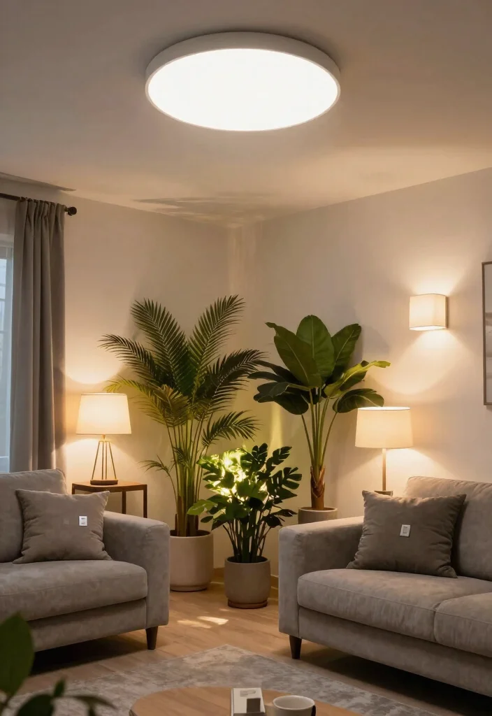 15 Ceiling Light Design Living Room Ideas for Low and High Ceilings - 7. Dimmer Switches for Adjustable Ambiance 1
