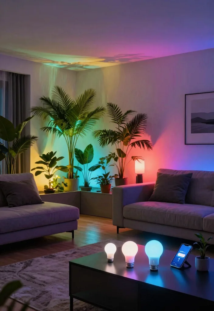 15 Ceiling Light Design Living Room Ideas for Low and High Ceilings - 8. Smart Lighting Solutions for Modern Living 1