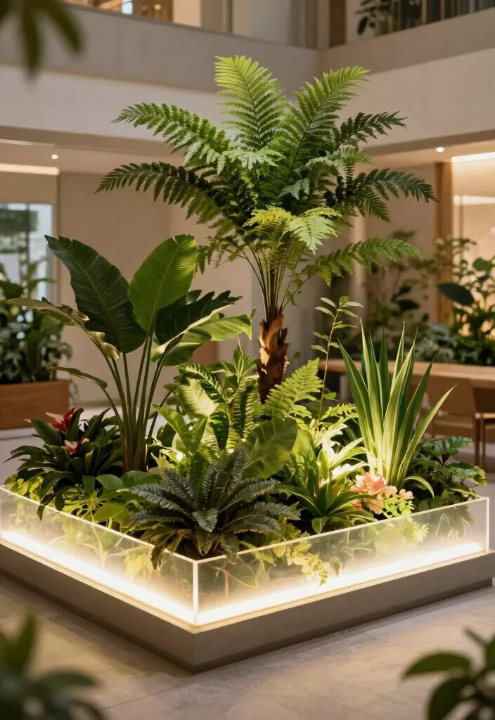 15 Ceiling Strip Lighting Ideas That Don't Show Seams - 3. Backlit Planter Boxes 1