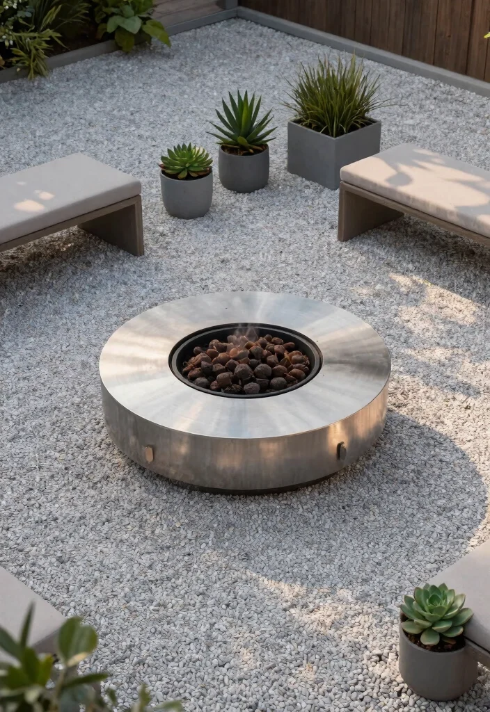 15 Corner Yard Fire Pit Ideas That Use Dead Space Nobody Touches - 1. Minimalist Gravel Fire Pit 1