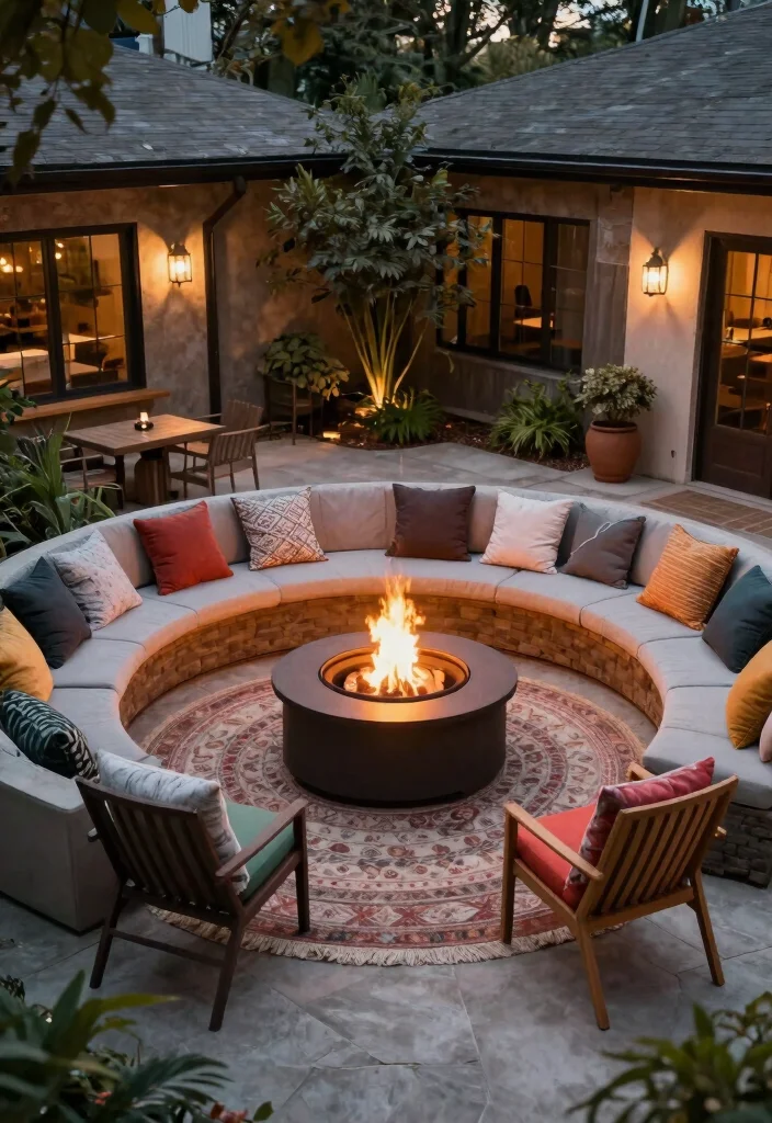 15 Corner Yard Fire Pit Ideas That Use Dead Space Nobody Touches - 12. Fire Pit with Surrounding Seating Area 1