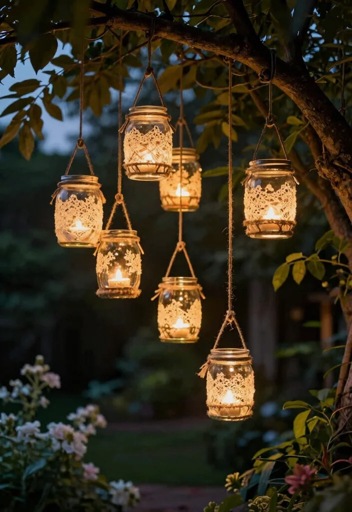 15 Farmhouse Outdoor Lighting Ideas on a Budget - 1. Mason Jar Lanterns 1