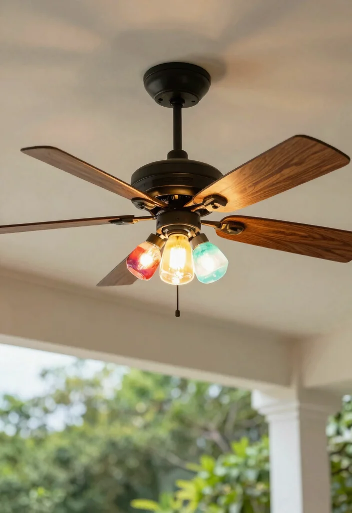 15 Farmhouse Outdoor Lighting Ideas on a Budget - 12. Upcycled Ceiling Fan Lights 1