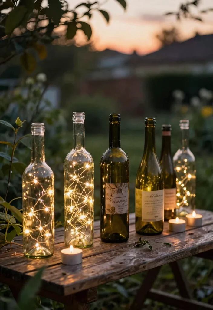 15 Farmhouse Outdoor Lighting Ideas on a Budget - 2. Repurposed Wine Bottles 1