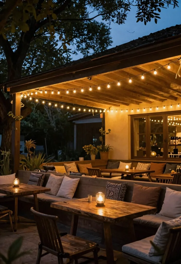 15 Farmhouse Outdoor Lighting Ideas on a Budget - 6. String Lights Across Patios 1