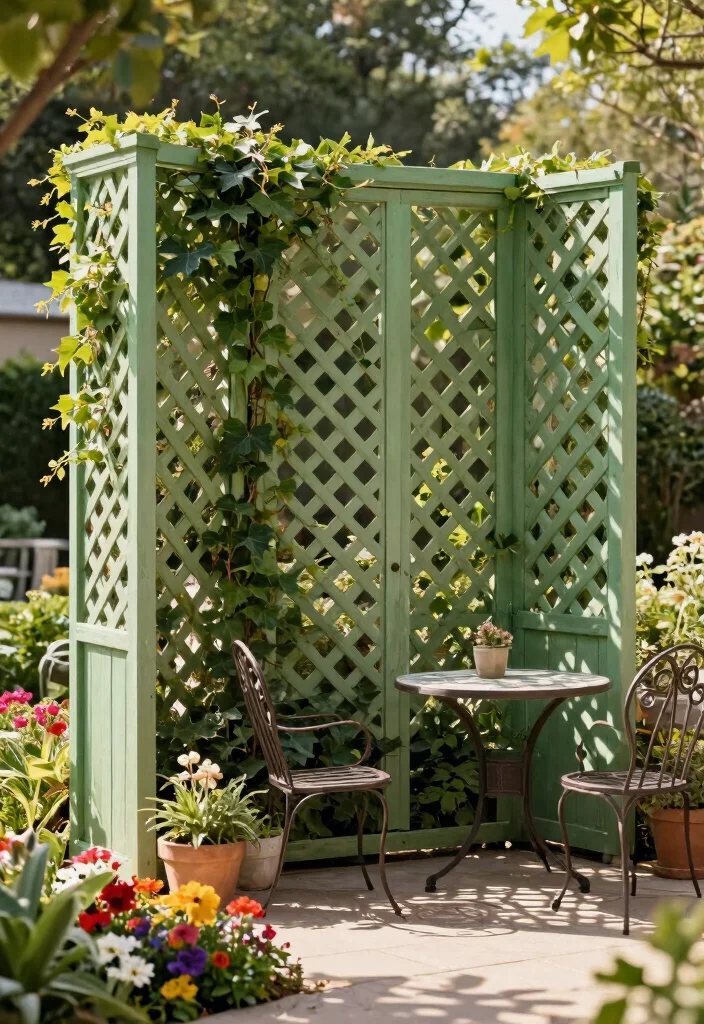 15 Garden Trellis Ideas That Hide Eyesores and Add Privacy - 1. Lattice Privacy Screen 1