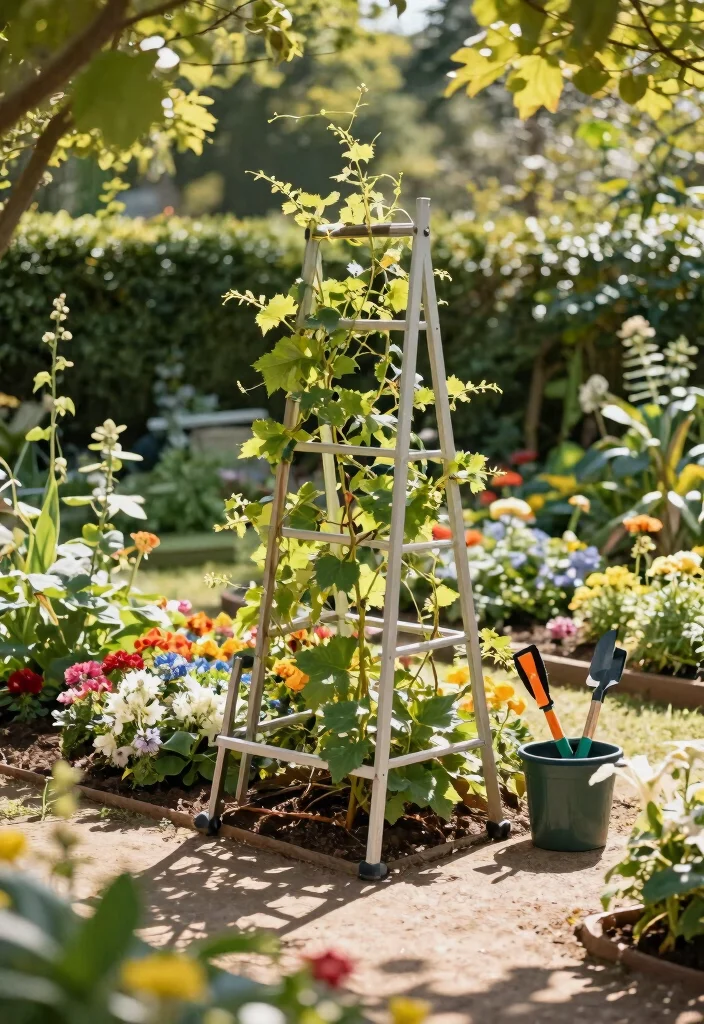 15 Garden Trellis Ideas That Hide Eyesores and Add Privacy - 13. Collapsible Trellis 1