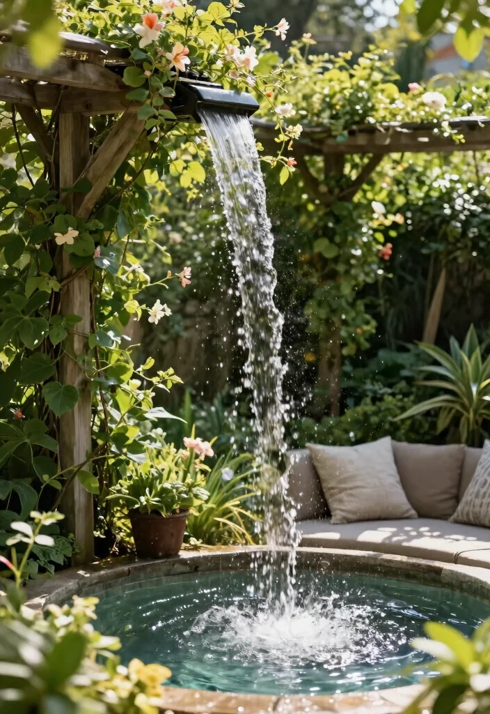15 Garden Trellis Ideas That Hide Eyesores and Add Privacy - 15. Trellis with Vertical Water Feature 1