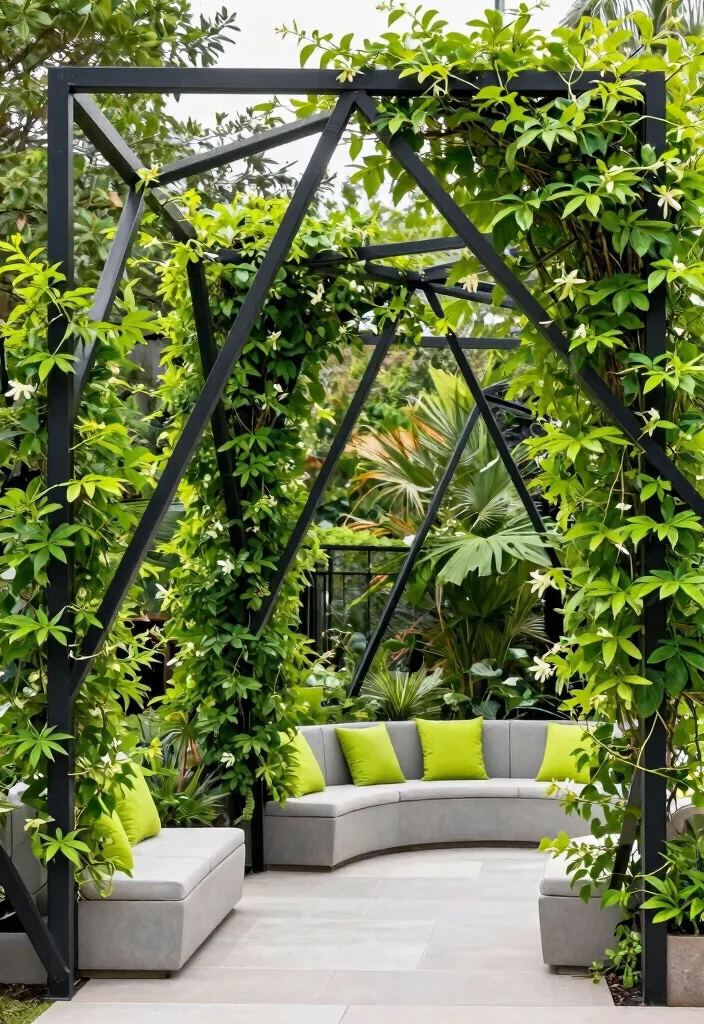 15 Garden Trellis Ideas That Hide Eyesores and Add Privacy - 4. Modern Geometric Trellis 1