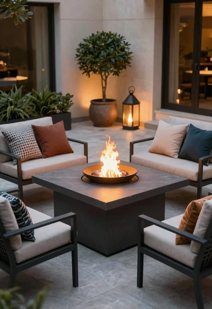 15 Metal Fire Pit Ideas That Look High-End on a Budget - 7. Fire Pit Table for Multi-Functionality 1