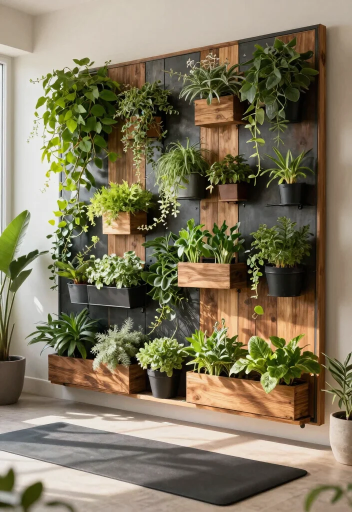 15 Outdoor Home Gym Ideas That Handle Weather and Store Equipment - 1. Vertical Garden Wall for Resistance Training 1
