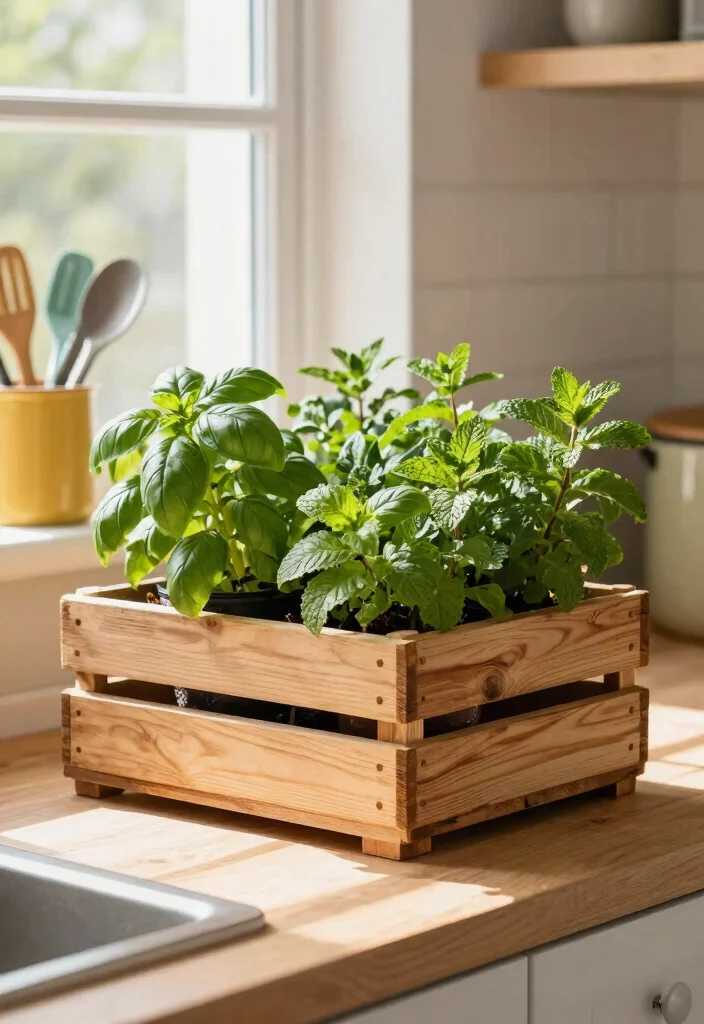 15 Pallet Herb Planter Ideas That Cost Nothing and Take One Hour - 6. Pallet Herb Box 1