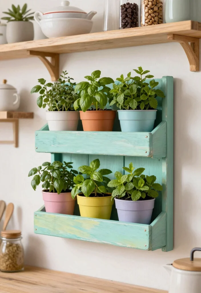 15 Pallet Herb Planter Ideas That Cost Nothing and Take One Hour - 8. Pallet Herb Wall Art 1