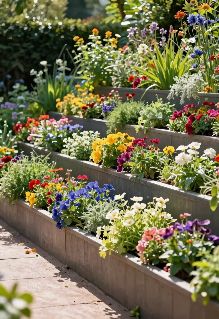 15 Raised Planter Boxes for Bad Backs That Don't Require Bending - 9. Tiered Raised Planters for Aesthetic Appeal 1