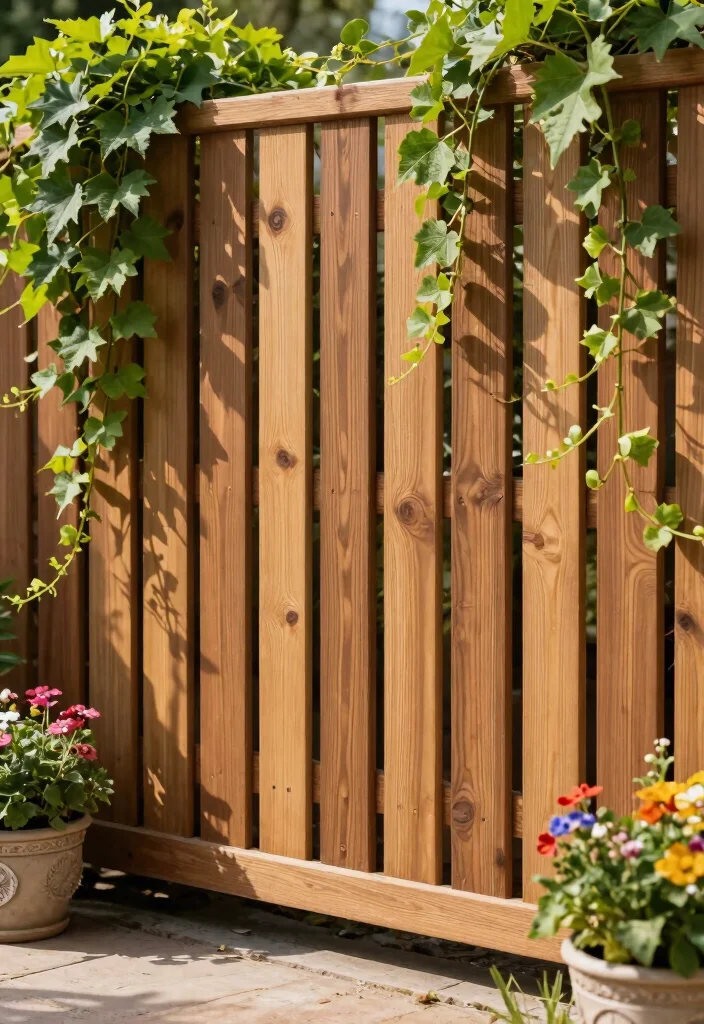15 Slatted Fence Panels That Block Views Without Killing Airflow - 1. Natural Wood Slats for Timeless Beauty 1