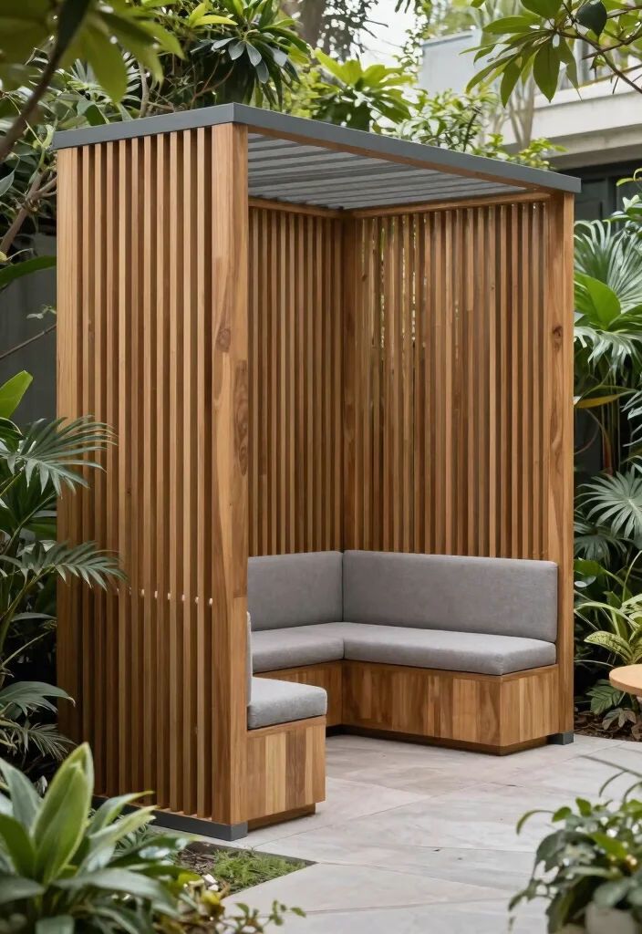 15 Slatted Fence Panels That Block Views Without Killing Airflow - 8. Acoustic Slatted Panels for Serenity 1