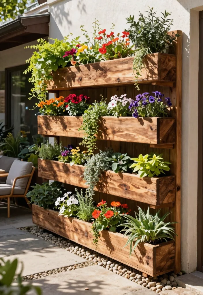15 Small Backyard Decor Ideas That Make a Tiny Yard Feel Bigger - 1. Vertical Planter Wall 1
