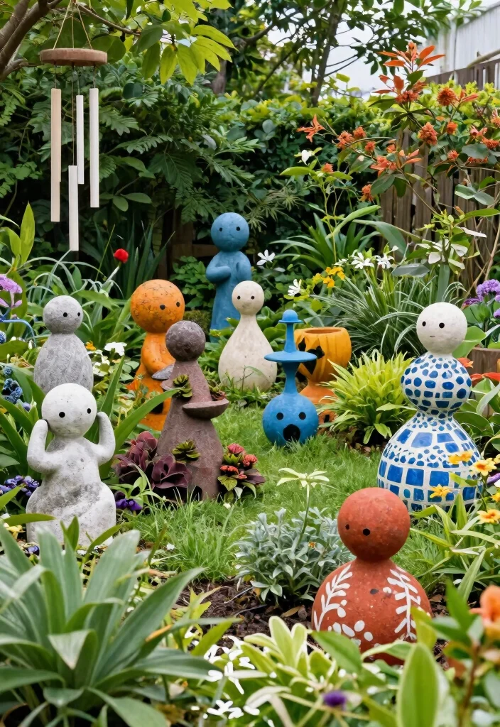 15 Small Backyard Decor Ideas That Make a Tiny Yard Feel Bigger - 14. Garden Art Installations 1